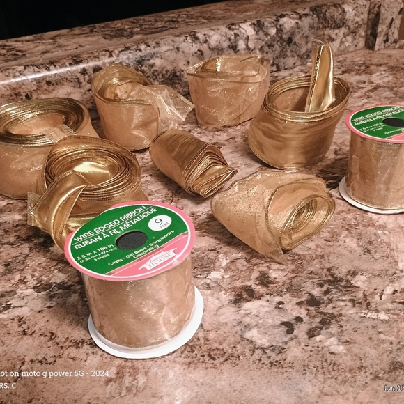 Gold Wire-Edged Ribbon Set bundle - Picture 2 of 3